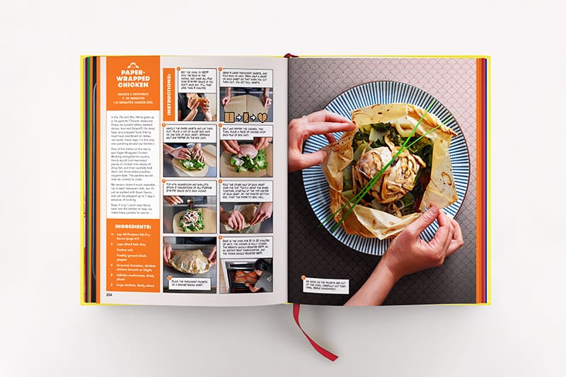 A photo of the Paper-Wrapped Chicken recipe layout from Ready or Not! 150+ Make-Ahead, Make-Over, and Make-Now Recipes by Nom Nom Paleo